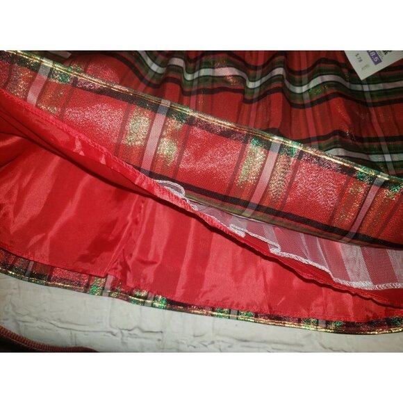 NWT Sweet Charmers Girls Plus Size 18.5 Christmas Plaid Dress With Cover Up - Picture 6 of 8